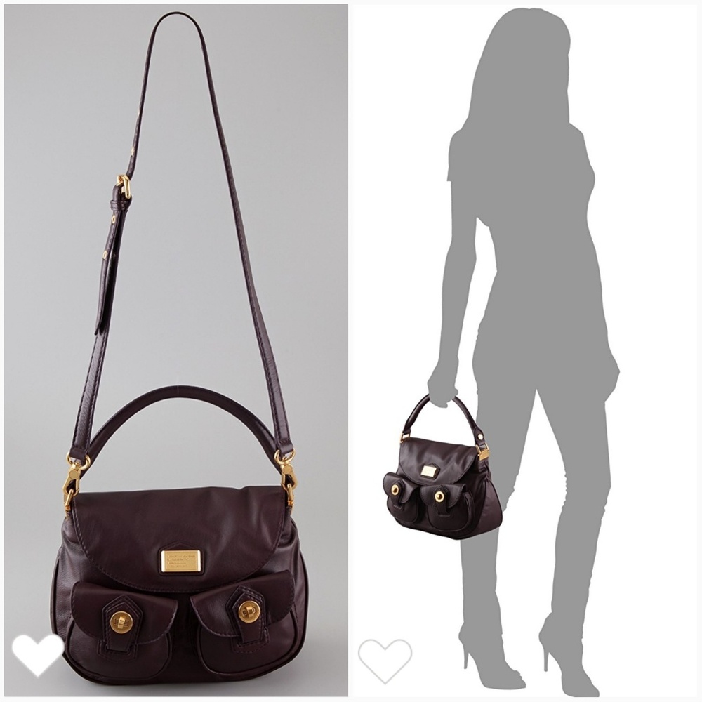 SOLD ! Marc Jacobs Dark Plum Bag with Gold Accents